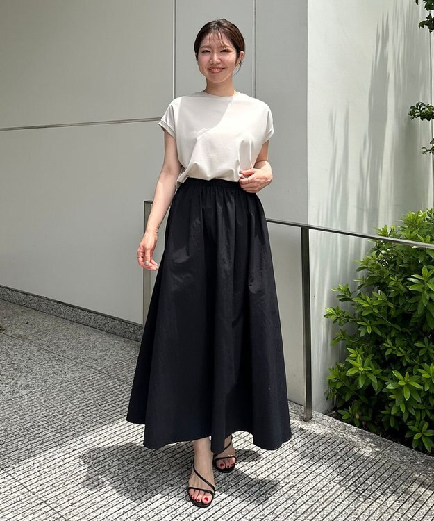 UNFILO 【Oggi 6月号掲載】BEAUTY FORM フレンチスリーブTシャツ ベージュ