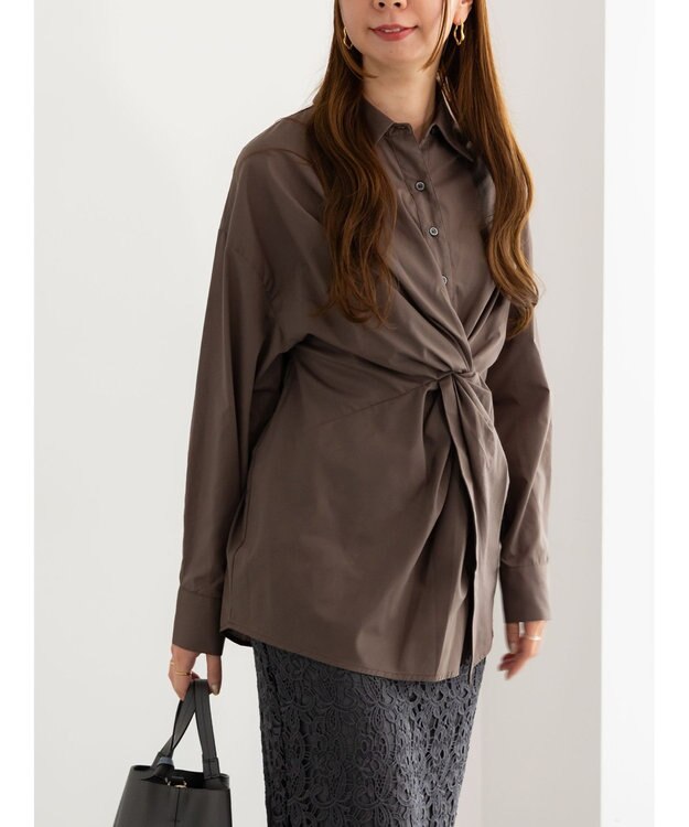 Te chichi ツイストデザインシャツ《2025Autumn catalog vol.2 item》 ブラウン