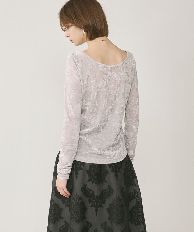 GRACE CONTINENTAL クラッシュベロアカットトップ ベージュ