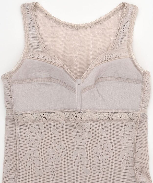 Wing カップ付きインナー　【綿100％メッシュタイプ】　身生地部綿100％　風通しよく涼しく快適　ノースリーブ　ウイング／ワコール　EL6183 ブラウン