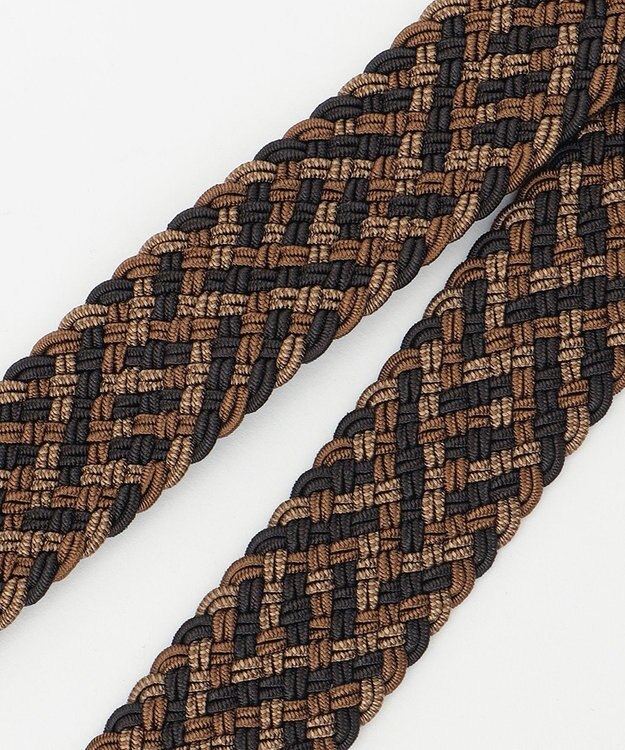 JOSEPH ABBOUD 【伸びる】ライトミックスメッシュベルト ダークブラウン系
