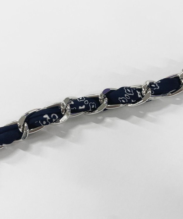 WEGO 総柄チェーンストラップ ネイビー