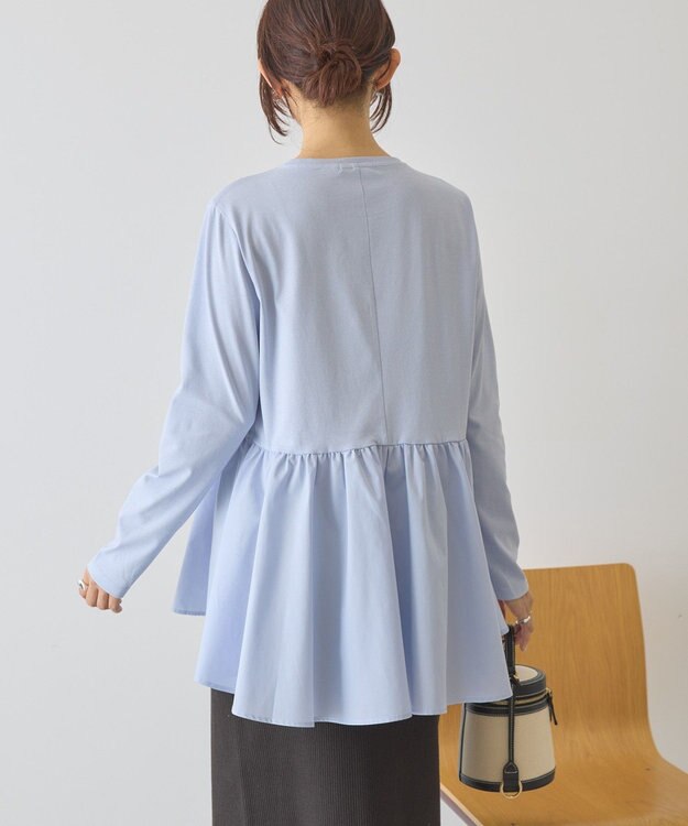 AMERICAN HOLIC 布帛切替ペプラムプルオーバー Blue