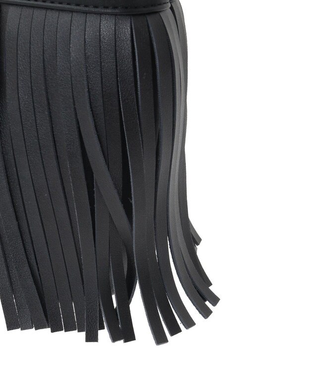 Green Parks ａｎｄｍｉｋｋａ．フリンジ巾着ショルダーバッグ Black