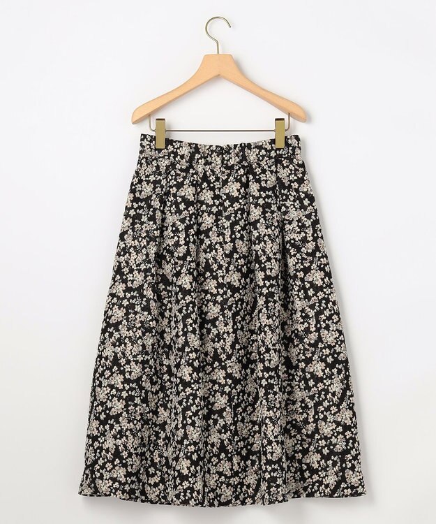 組曲 S 【加藤ローサさん着用】フラワージャカード スカート ブラック系5