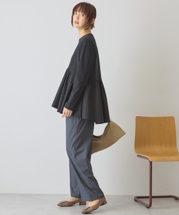 AMERICAN HOLIC 布帛切替ペプラムプルオーバー Black