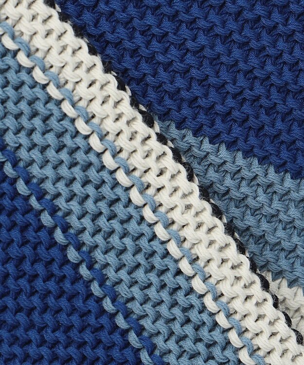 J.PRESS MEN ドライメッシュ ボーダーセーター ネイビー系1