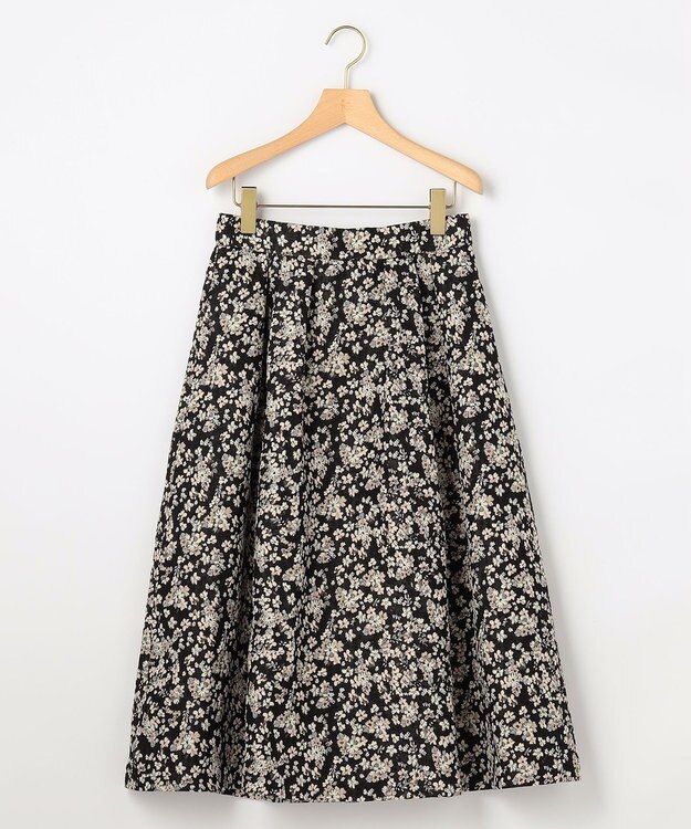 組曲 S 【加藤ローサさん着用】フラワージャカード スカート ブラック系5