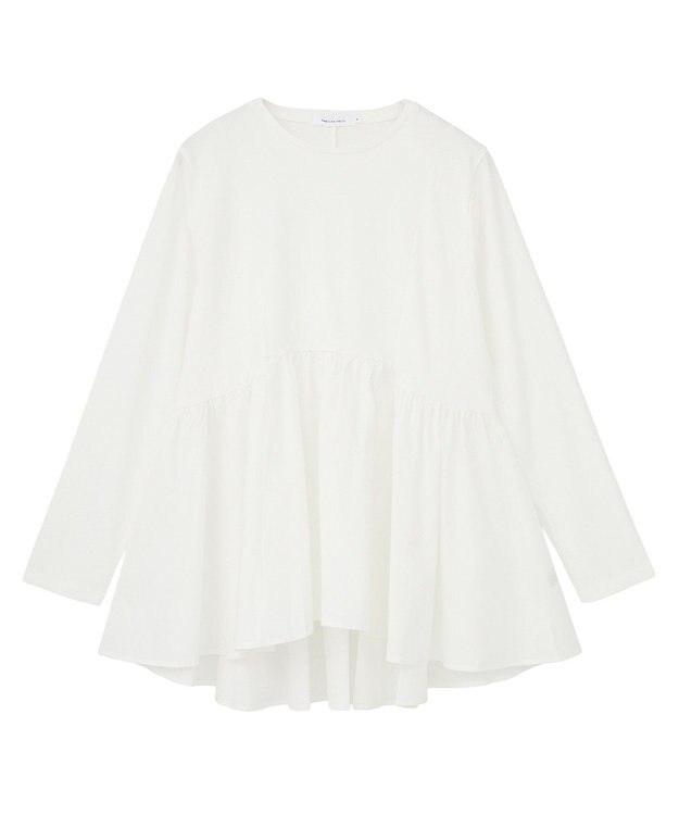 AMERICAN HOLIC 布帛切替ペプラムプルオーバー Off White