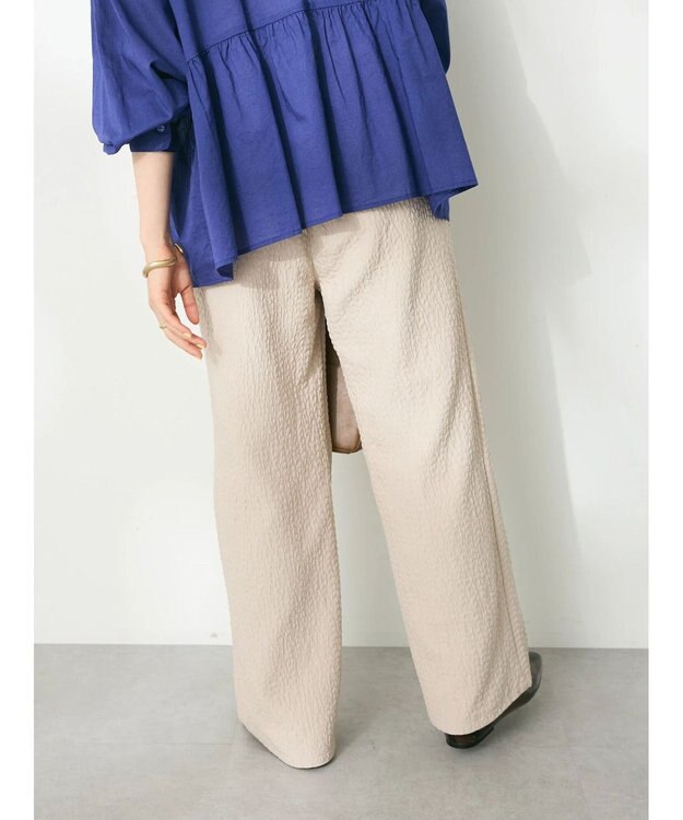 CRAFT STANDARD BOUTIQUE ふくれジャガードパンツ Gray Beige