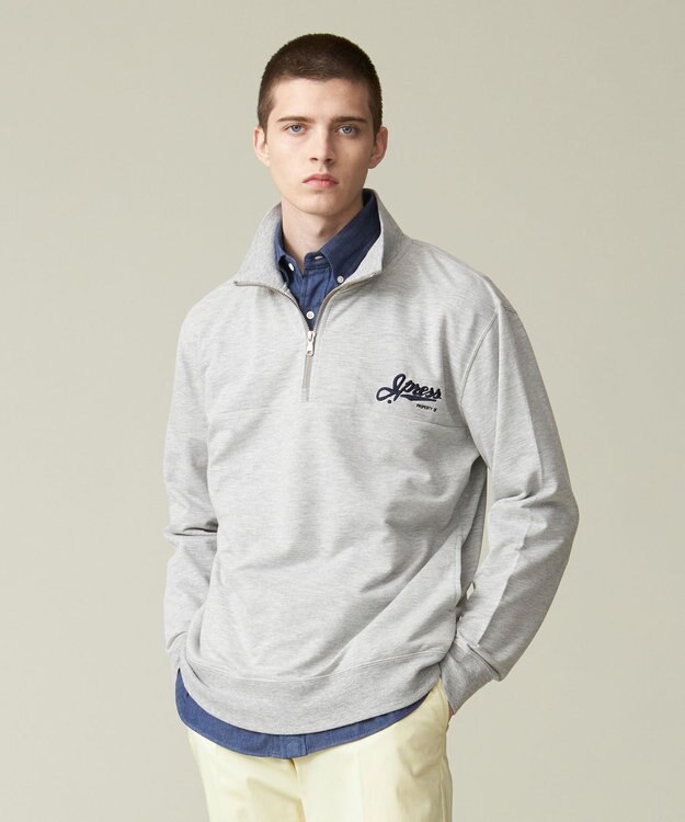 J.PRESS MEN インレージャージー ロゴハーフジップスウェット