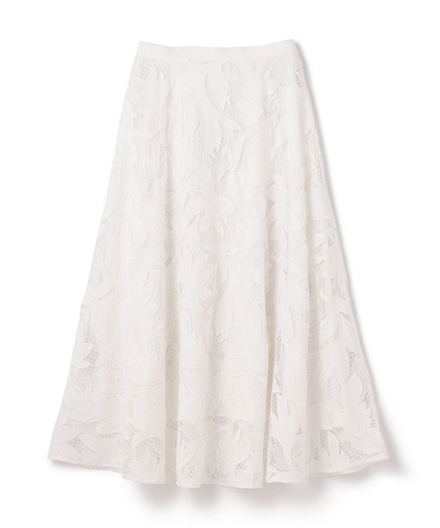 GRACE CONTINENTAL ケミカルリーフスカート ホワイト