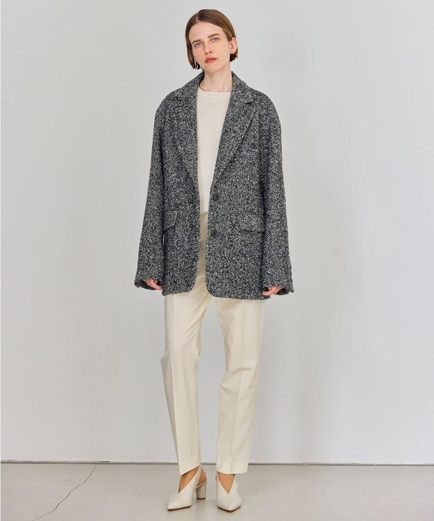BEIGE， 【VERY 2月号掲載】SOLEIL / オーバーサイズツイードジャケット Monotone