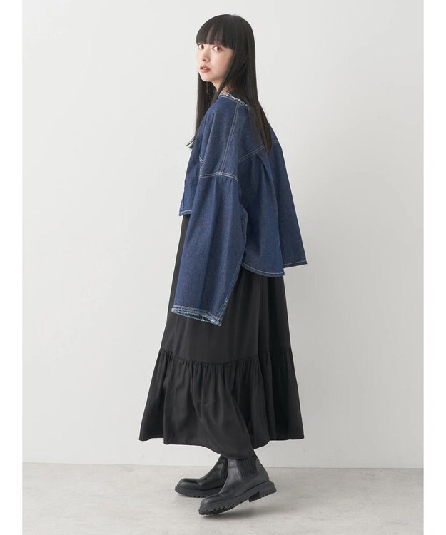 earth music&ecology スクエアデニムシャツ Indigo