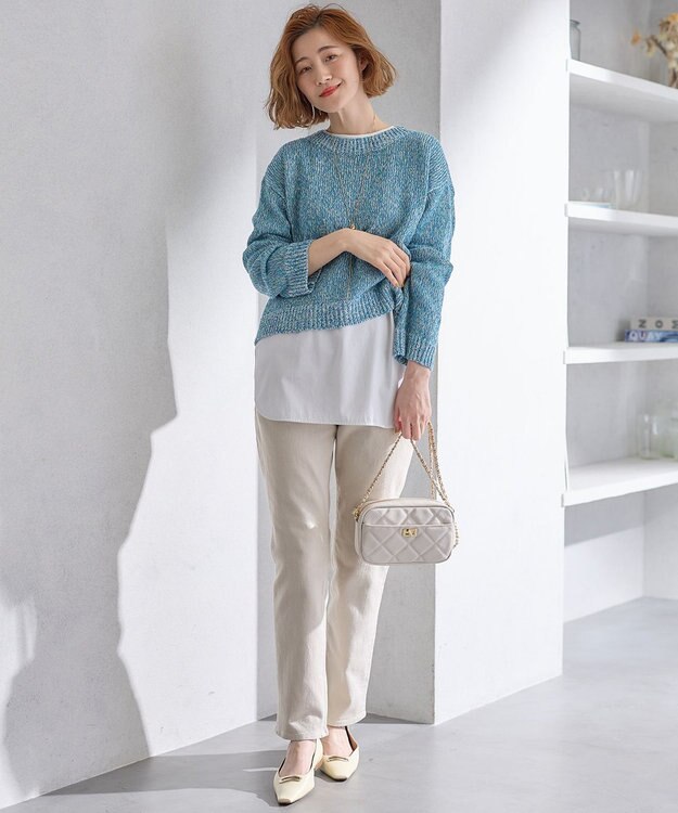 23区 L カラーミックスファンシー ニット ブルーミックス