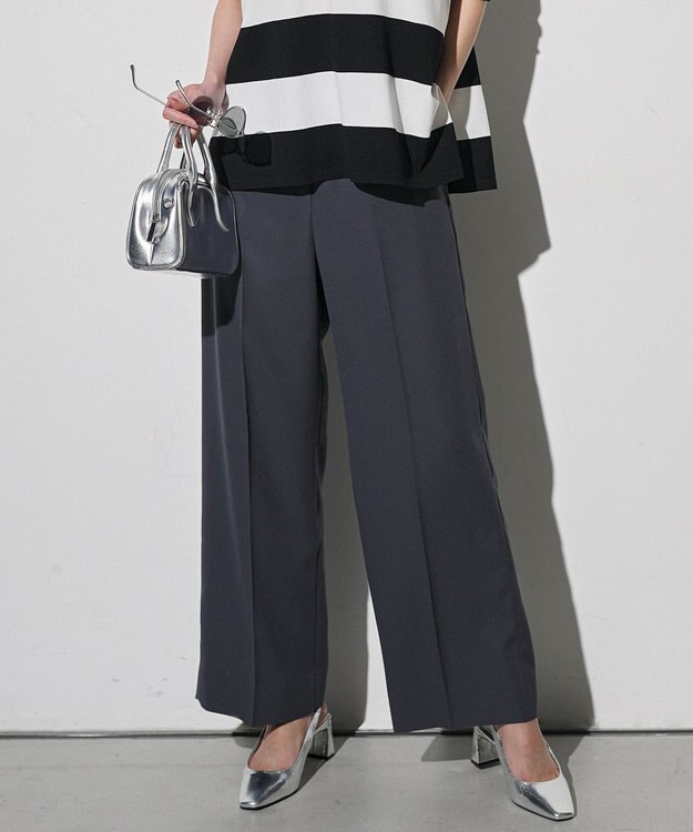 ICB 【WEB限定カラーあり】FluidBackSatin ワイドパンツ ダルブルー