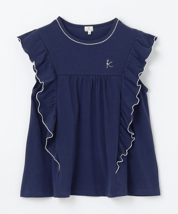 組曲 KIDS 【150-160㎝】フリフリフリル チュニック ネイビー系