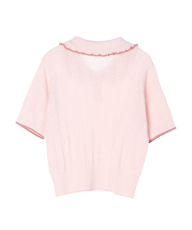 earth music&ecology フリルニットポロ Pink