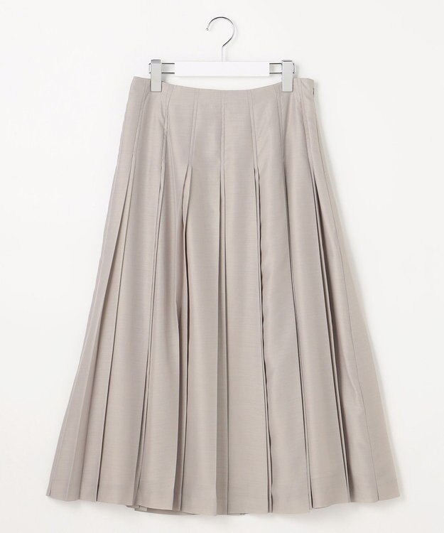 J.PRESS LADIES L エアリースパンボイル プリーツ スカート グレージュ系