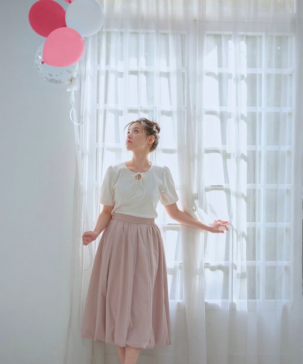 Feroux チュールレイヤード バルーンスカート ピンク系