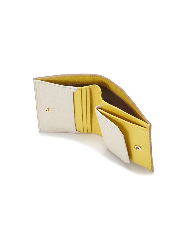 TOPKAPI 【TOPKAPI】バイカラー レザー ２つ折財布 LEAN リーン レモンイエロー