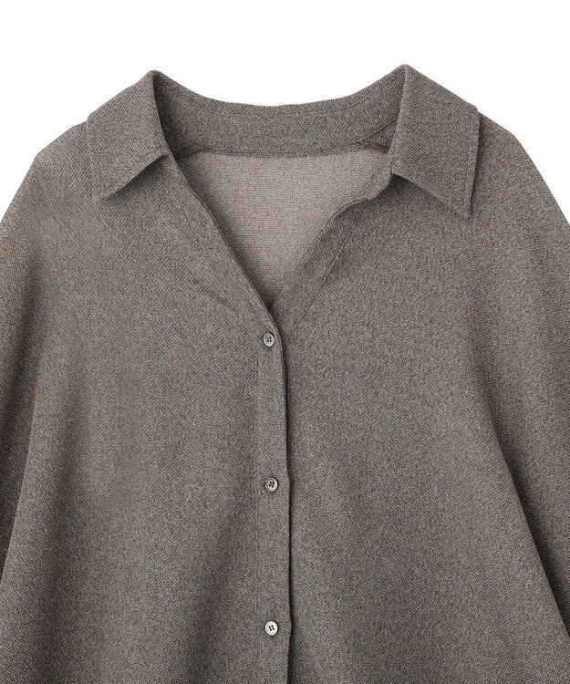 YECCA VECCA 　裾ドロストメッシュシャツ Gray Mixture