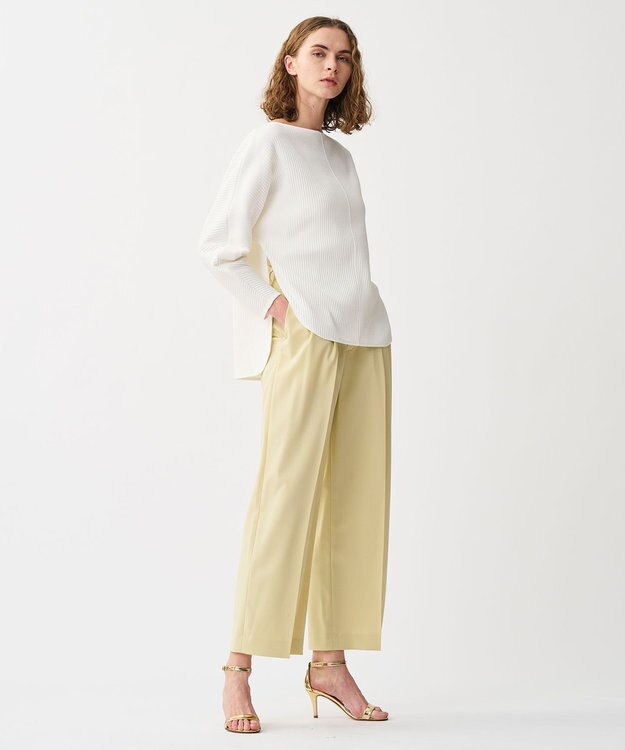 uncrave プリーツリブ ドルマンスリーブトップス オフ