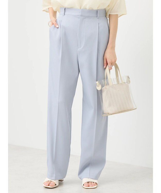 earth music&ecology リラックスストレートパンツ Grayish Blue