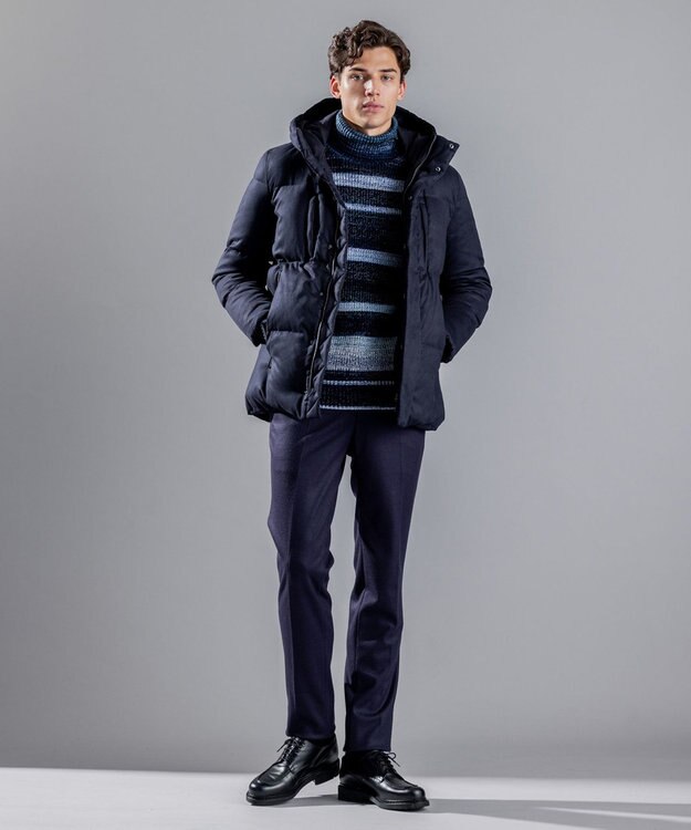 JOSEPH HOMME コマスエード　ダウンコート ネイビー系