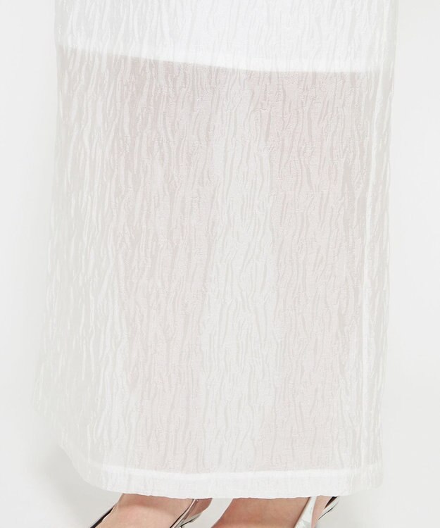 uncrave 【佐藤晴美さん着用】シアー ジャガード タイト スカート オフ