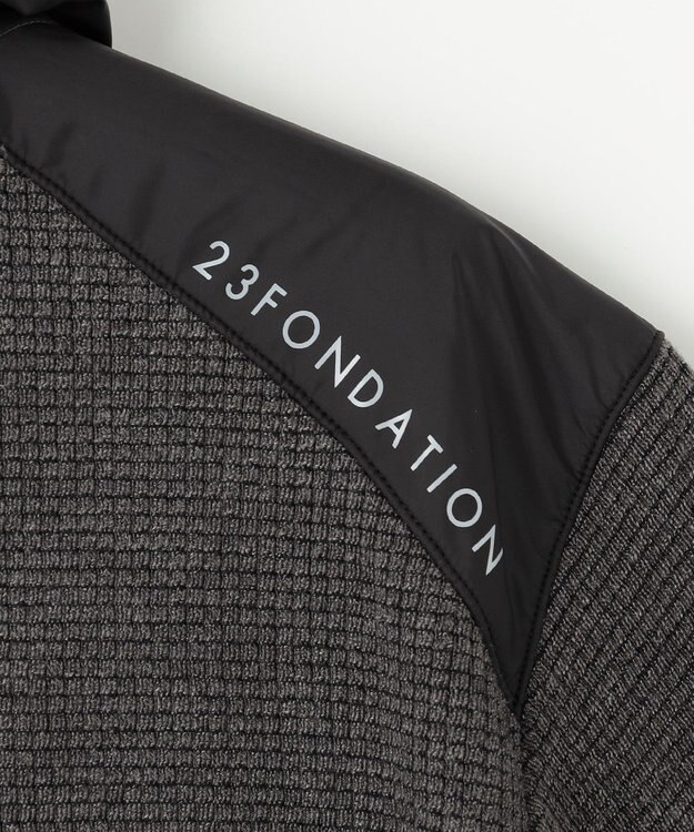23区GOLF 【23Fondation/MEN】【吸湿発熱】ワッフルジャガード ハーフジップ グレー系
