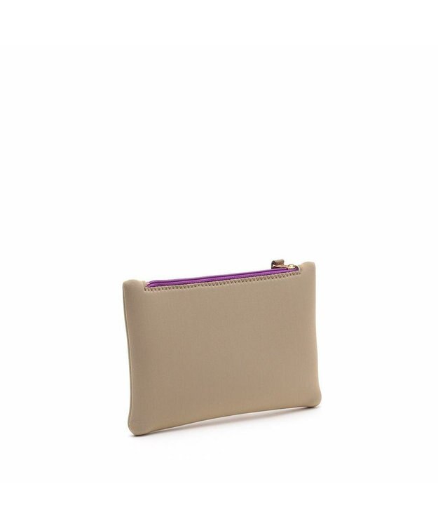 A.D.M.J. 【魔法の様に軽い】マジックライト/イタリアンファブリックステッチ刺しゅうフラットポーチ2セット(S・M) ベージュ