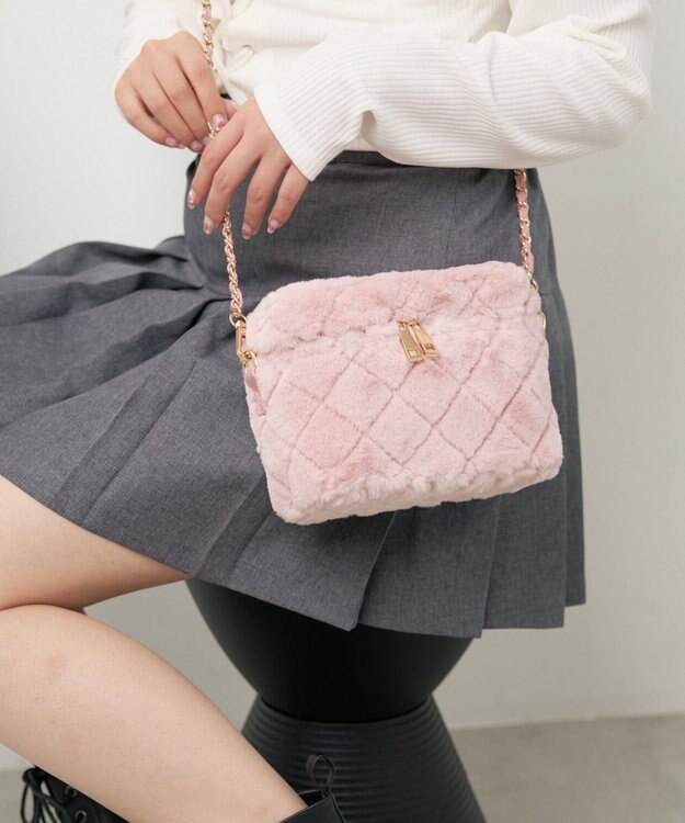 WEGO ファーバニティショルダー ライトピンク