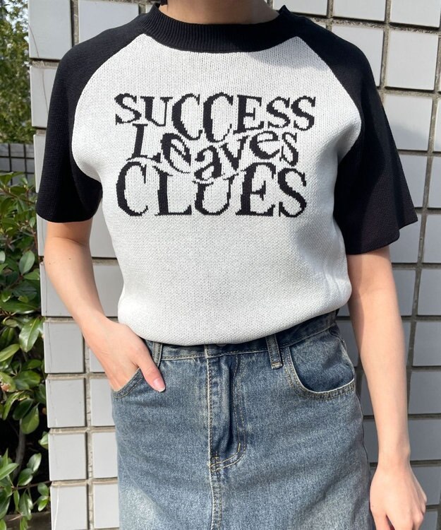 WEGO ラグランジャガードチビニットT ホワイト