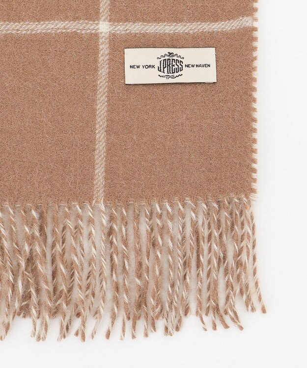 J.PRESS MEN アルパカウール チェックストール ベージュ系4