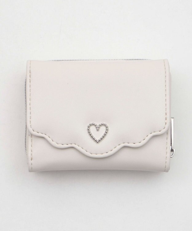 WEGO フリルデザインハートメタルウォレット オフホワイト