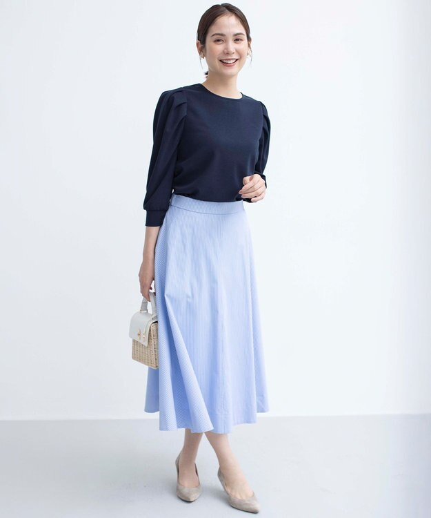 組曲 ライトアムンゼンジャージーバックリボン トップス ネイビー系