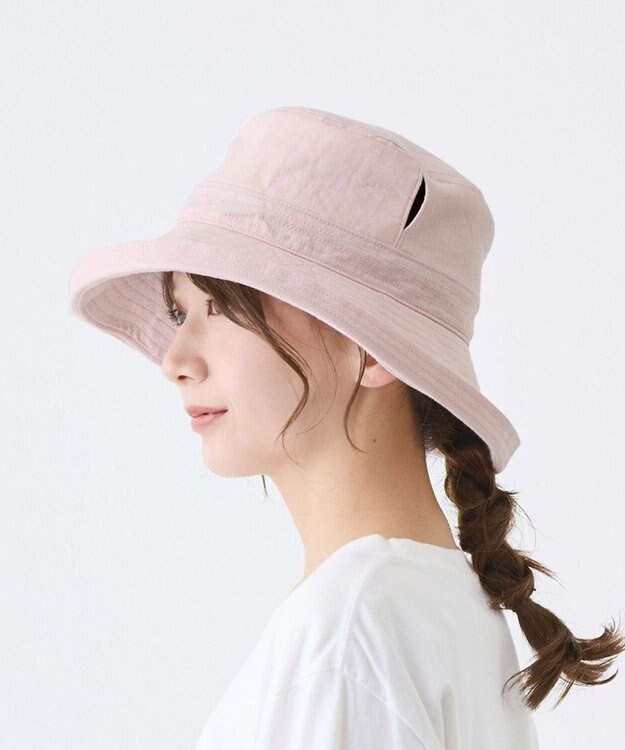 ATRENA 体感-10℃コカゲル リネンエッジアップハット ピンク