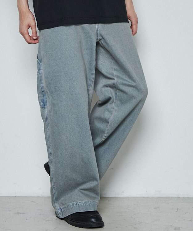 WEGO ルーズペインターパンツ デニム中濃加工色