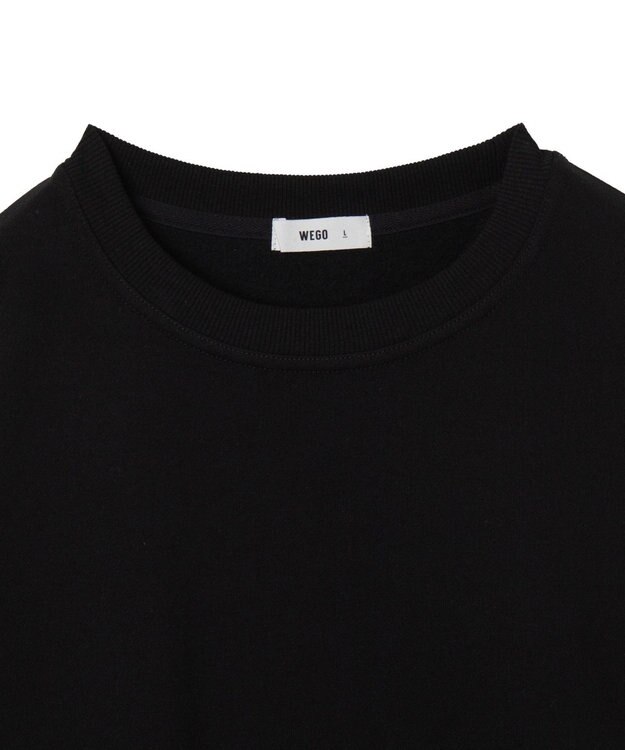 WEGO 【ユニセックス着用ITEM/裏起毛】リラックスフィットスウェットプルオーバー ブラック