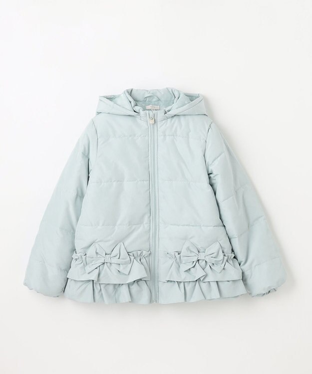 ANY KIDS 【洗濯機OK】中綿リボンコート ミント