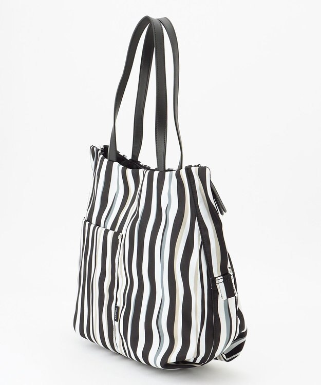 Y'SACCS 【ムック本掲載】ドローイングストライプ　トートバッグ ブラック