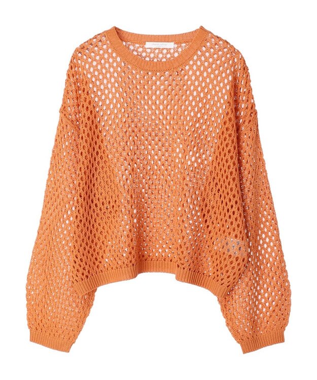 Green Parks メッシュ編みニットプルオーバー Orange