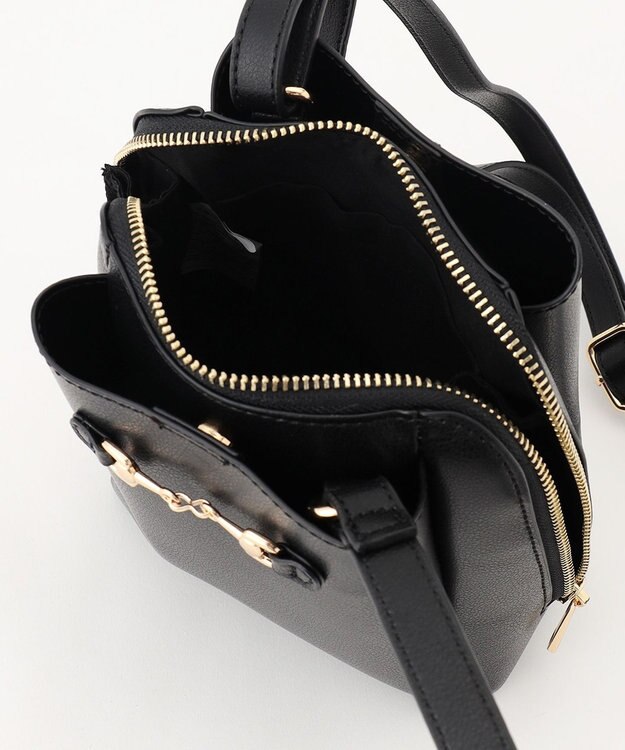LA BAGAGERIE 【MONICA】ビット金具ショルダーバッグ ブラック