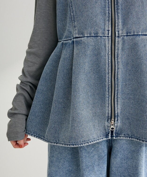 Green Parks デニムペプラムジレ Indigo