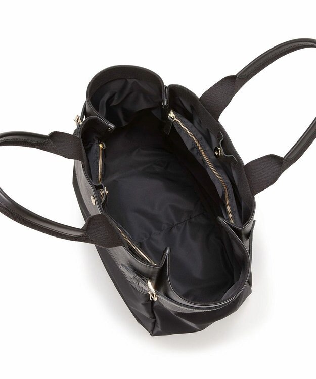 TOPKAPI 【Breath TOPKAPI】RIPPLE リプル ナイロン コンビ ベルト デザイン トートバッグ ブラック