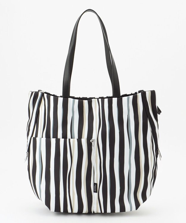 Y'SACCS 【ムック本掲載】ドローイングストライプ　トートバッグ ブラック