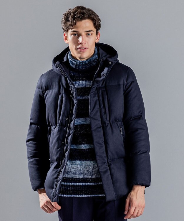 JOSEPH HOMME コマスエード　ダウンコート ネイビー系