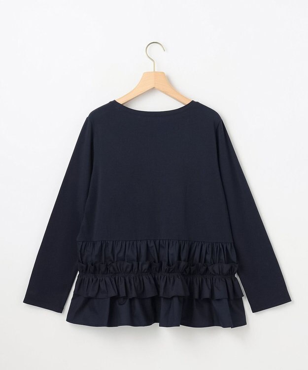 組曲 【先行予約】フリルシャツコンビ ロングTシャツ ネイビー系