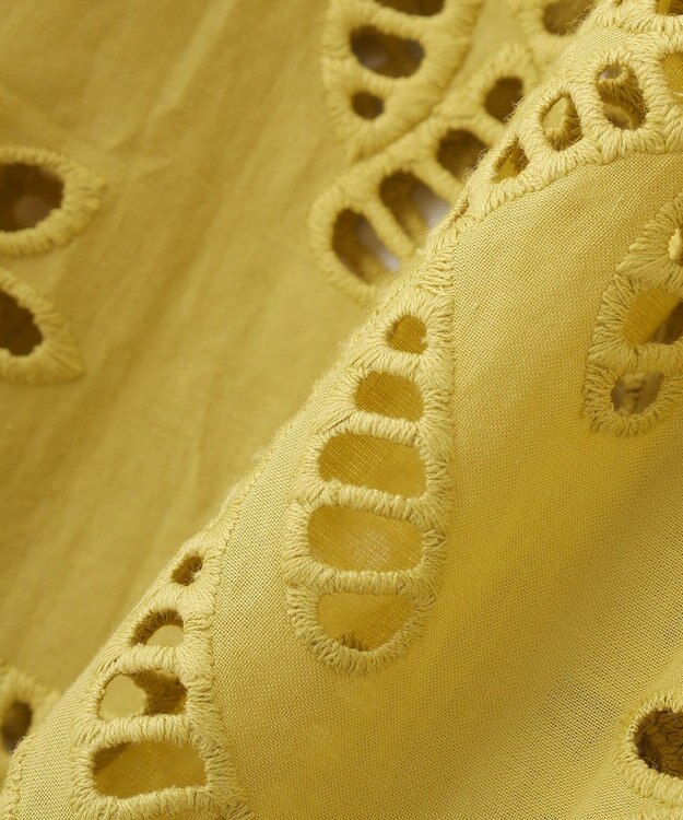 Green Parks スカラップ刺しゅうブラウス Yellow
